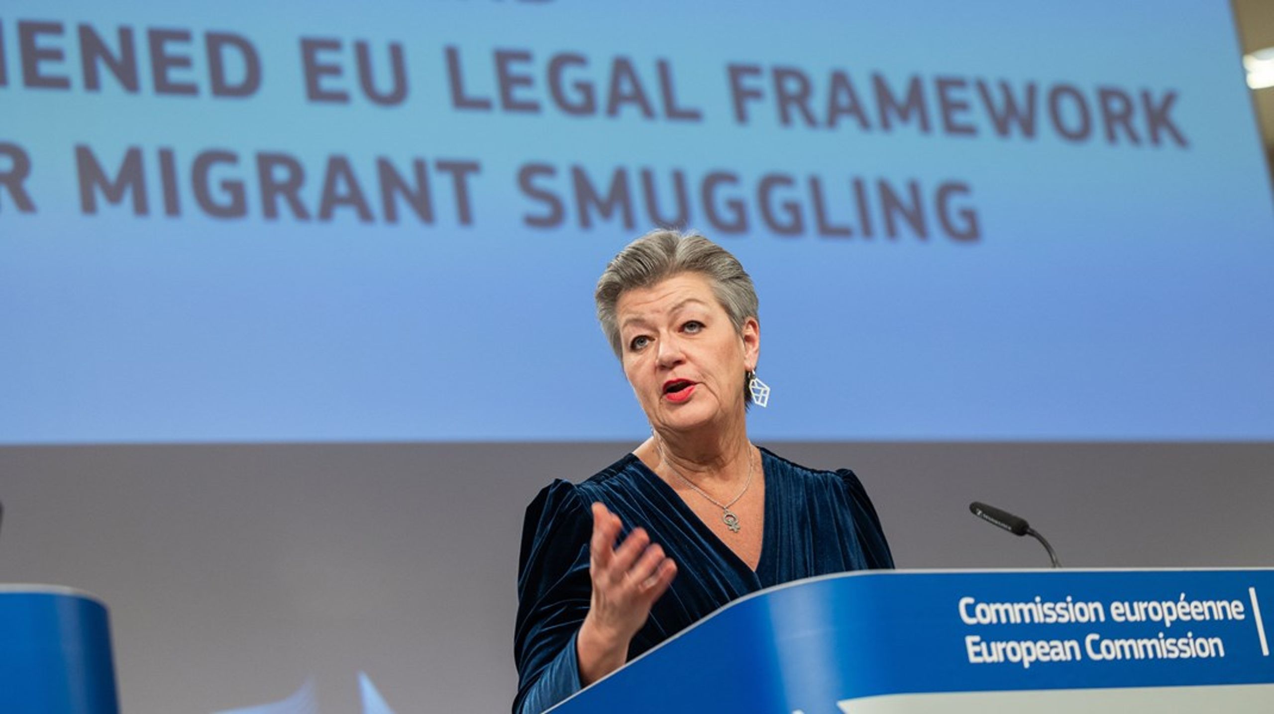 EU-kommissionär med ansvar för inrikes frågor, Ylva Johansson, vill att EU tar krafttag mot nätverken bakom&nbsp;migrationssmugglingen.&nbsp;