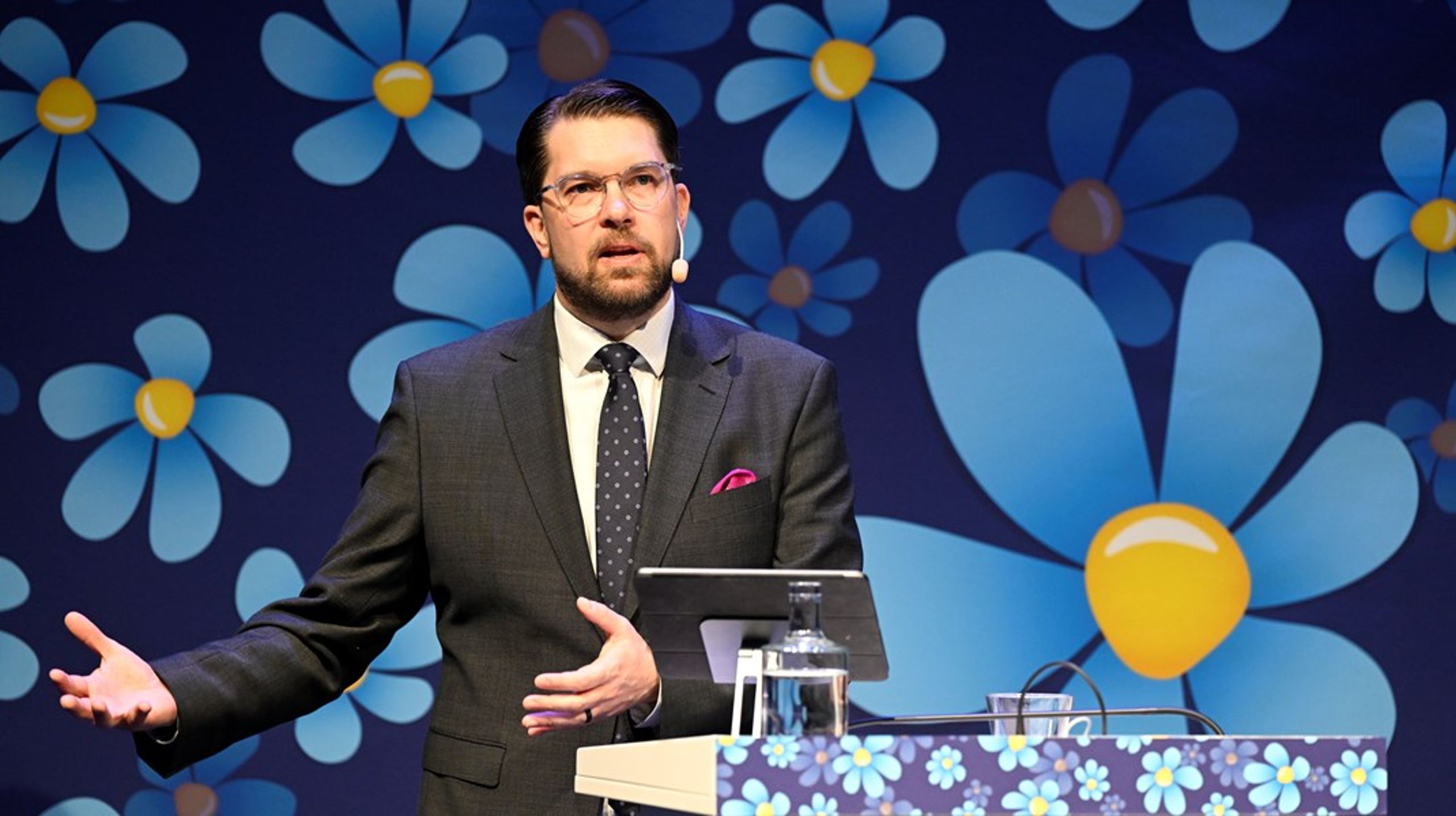 Jimmie Åkesson (SD) höll sitt tal vid partiets landsdagar i Västerås i lördags.<br>