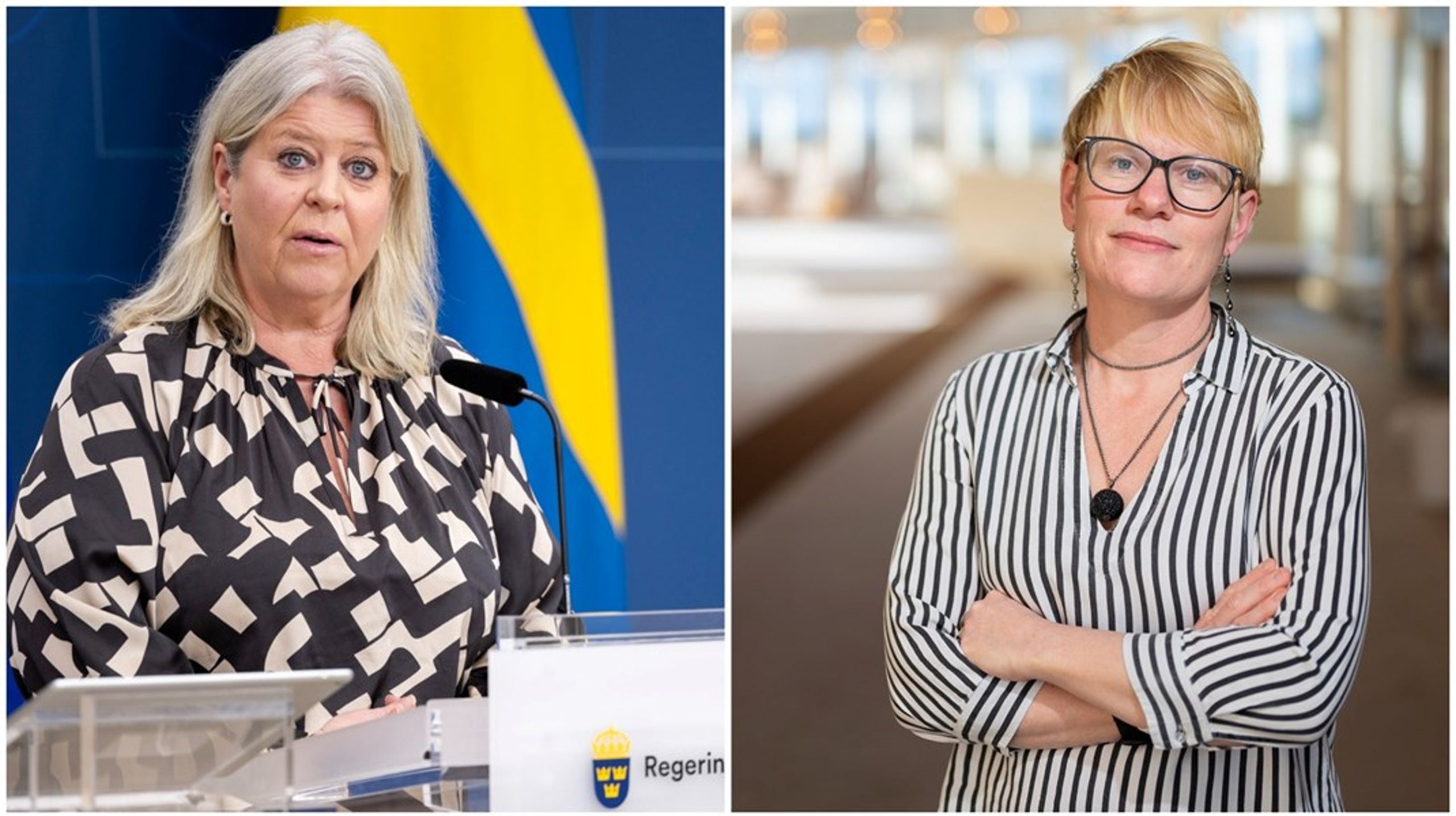 Både socialtjänstminister Camilla Waltersson Grönvall (M) och Martina Johansson (C) är nöjda med dagens möte om unga och gängen.&nbsp;