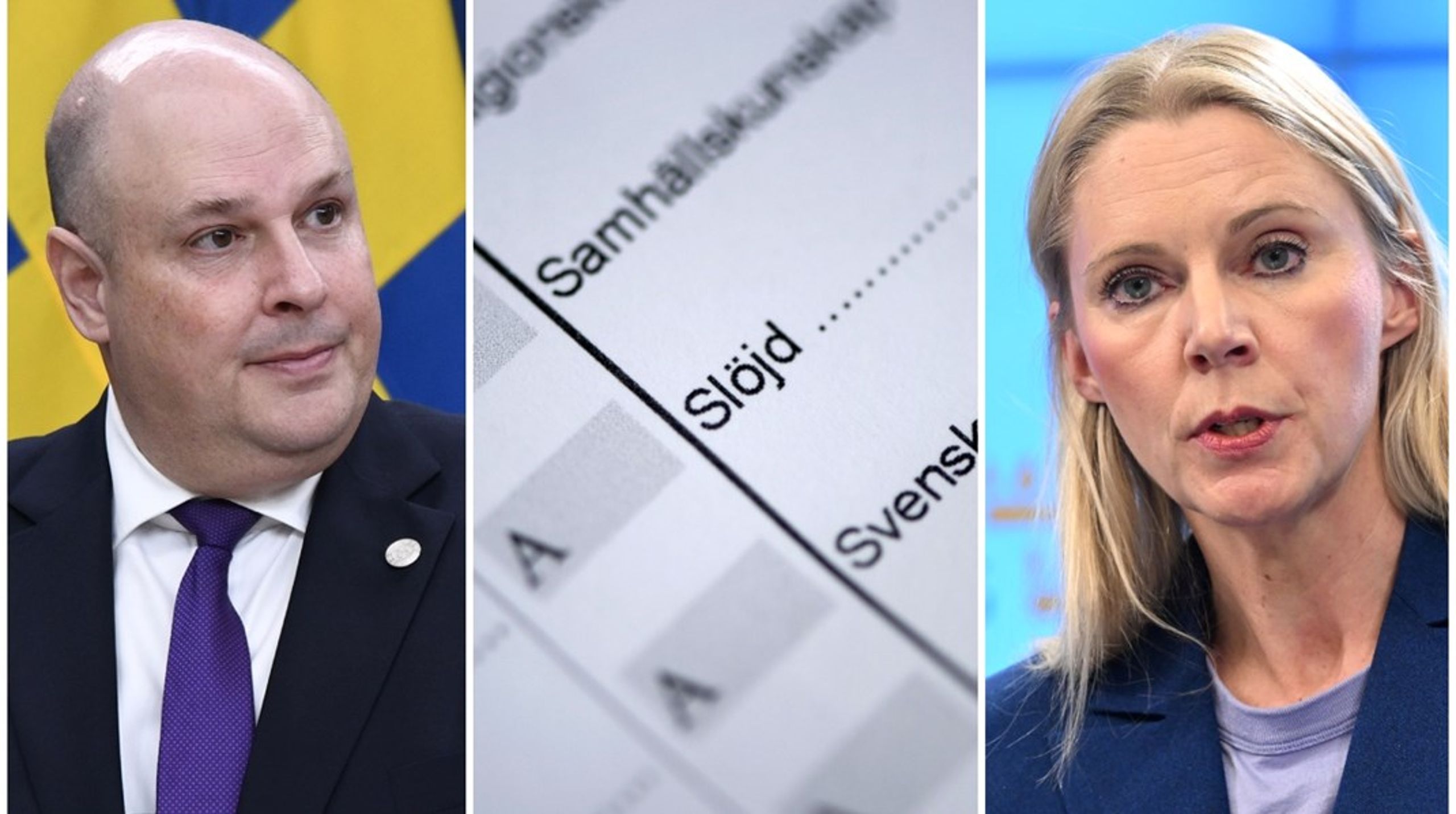 Sverigedemokraternas Patrick Reslow ser inga problem med nuvarande betygssystem medan Socialdemokraternas Åsa Westlund kräver en utredning av betyget F.