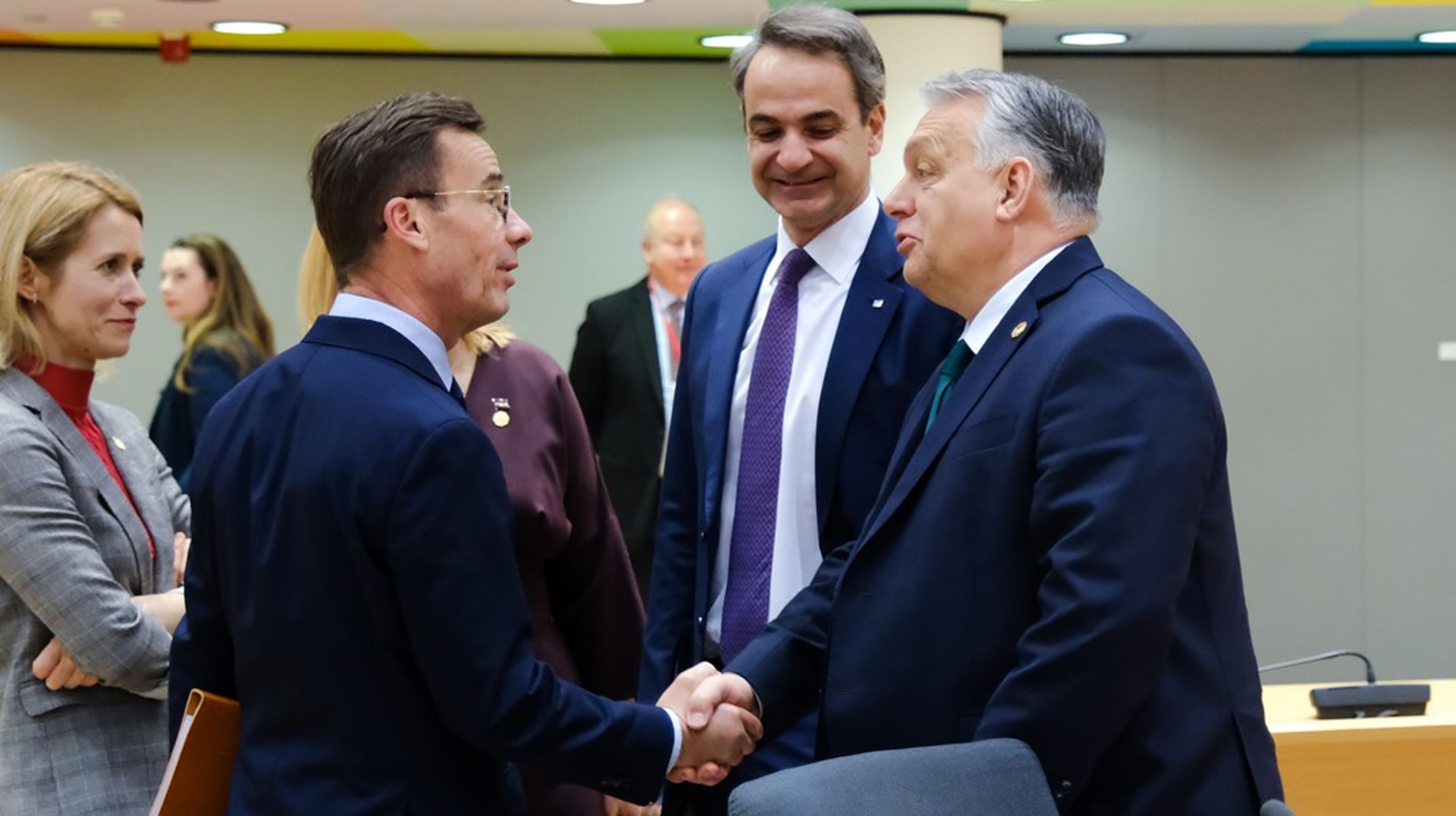 Statsminister Ulf Kristersson (M) och Ungerns premiärminister Viktor Orbán fick till ett enskilt samtal "under cirka 15 minuter" efter toppmötesförhandlingarna.&nbsp;