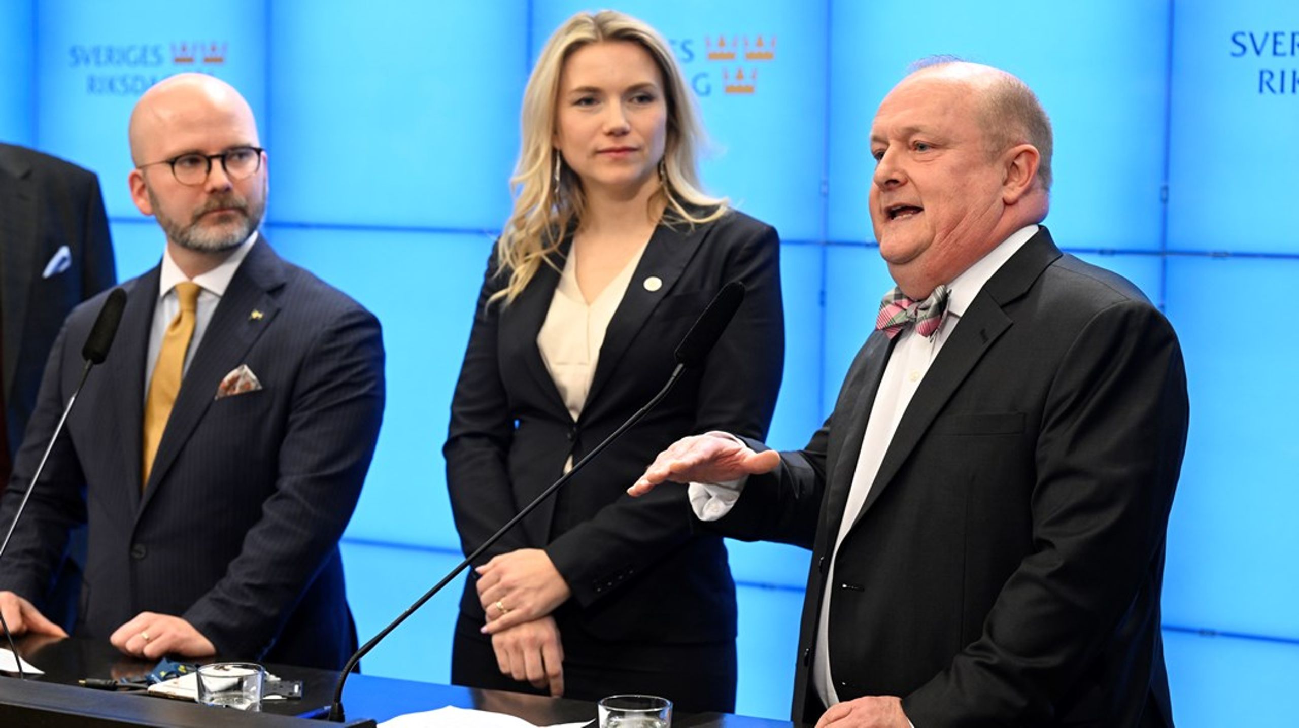 Charlie Weimers, Beatrice Timgren och Dick Erixon är Sverigedemokraternas toppnamn i EU-valet den 9 juni.