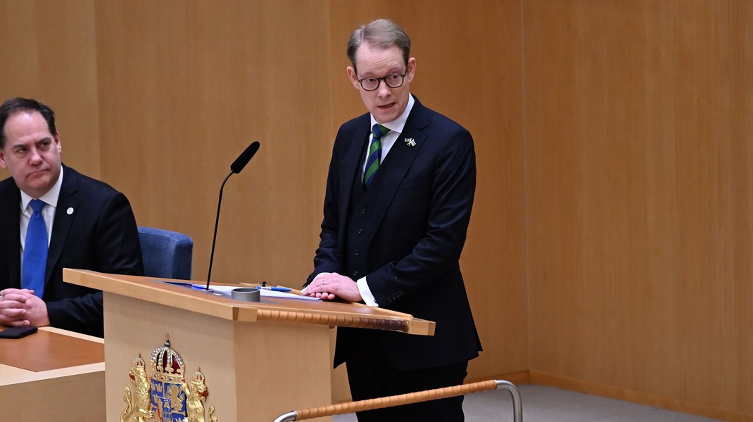 Utrikesminister Tobias Billström (M) lyfte fram regeringens prioriteringar inom EU under sin presentation av regeringens utrikesdeklaration.<br>