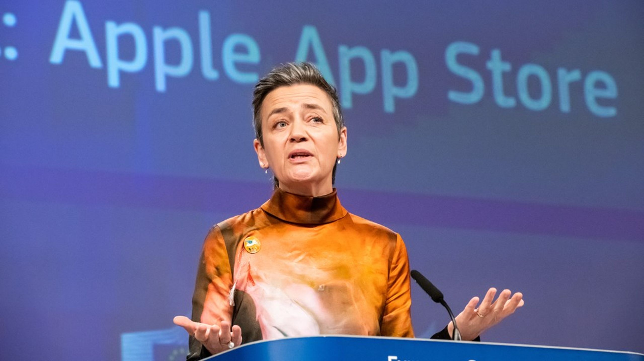 Apple överklagar böterna som aviserades av konkurrenskommissionären Margrethe Vestager på måndagen.&nbsp; <br>