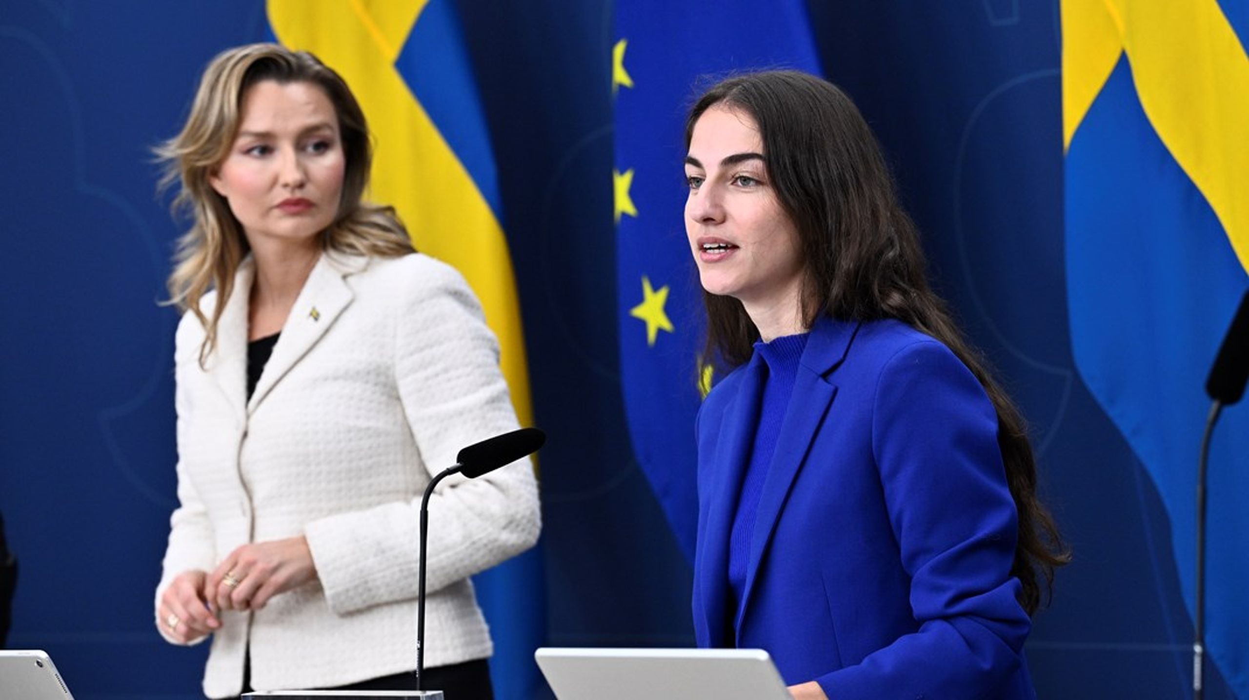 Energi- och näringsminister Ebba Busch (KD) och klimat- och miljöminister Romina Pourmokhtari (L) är två av de sju ministrar som konstitutionsutskottet har kallat till utfrågning.