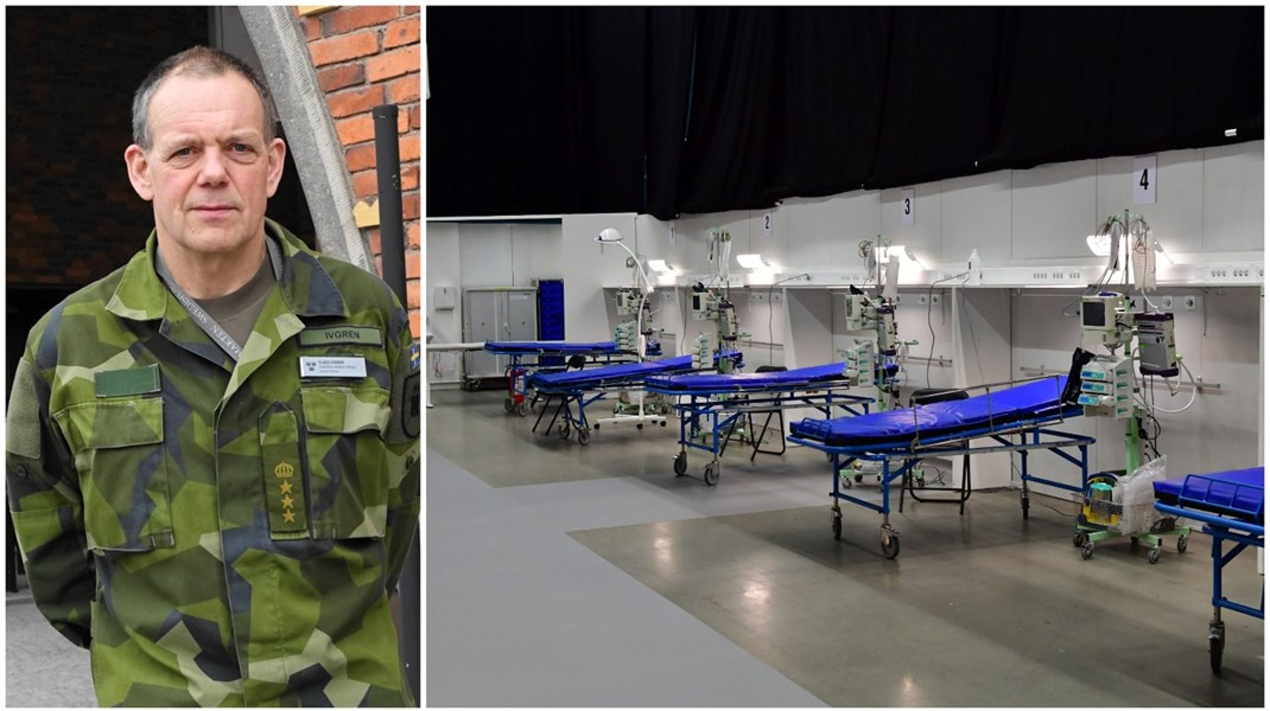 Fältsjukhuset som byggdes upp på Älvsjömässan i Stockholm under pandemin behövde aldrig användas. Men ska Sverige klara Natos krav på uthållighet räcker inte de militära sjukvårdsresurserna, säger&nbsp;generalläkare Claes Ivgren.