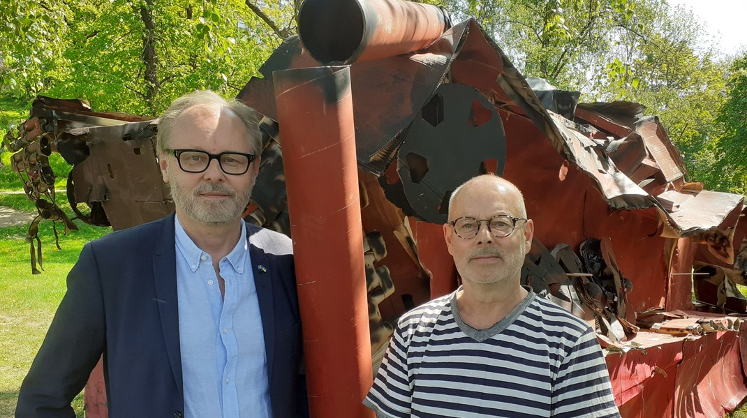 Peter Ingvarsson och Lars Jederlund är två av hjärnorna bakom Aktionsgruppen Ryssland ut ur Ukraina.<br>