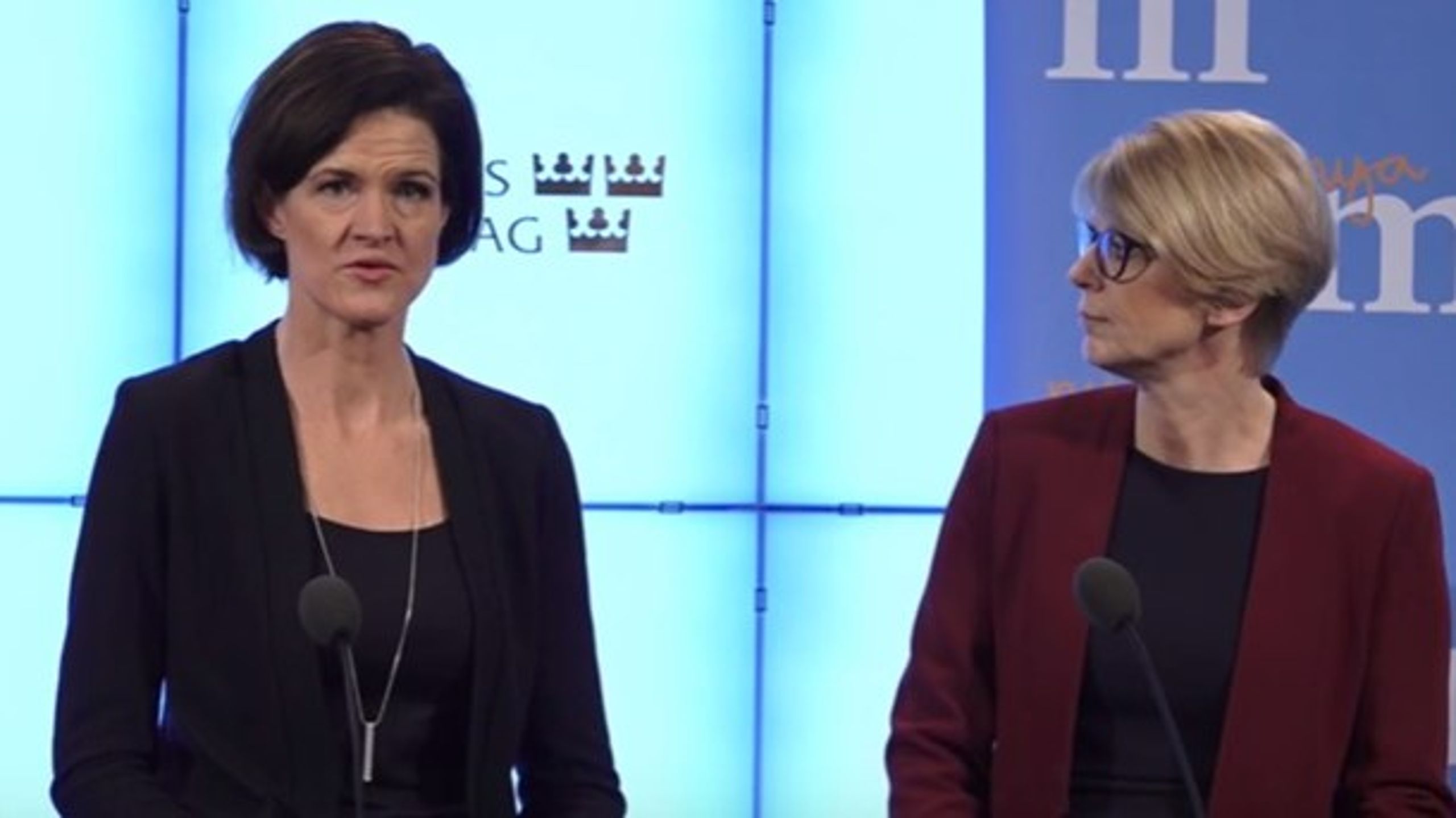 Moderata partiledaren Anna Kinberg Batra och Elisabeth Svantesson, arbetsmarknadspolitisk talesperson.&nbsp;