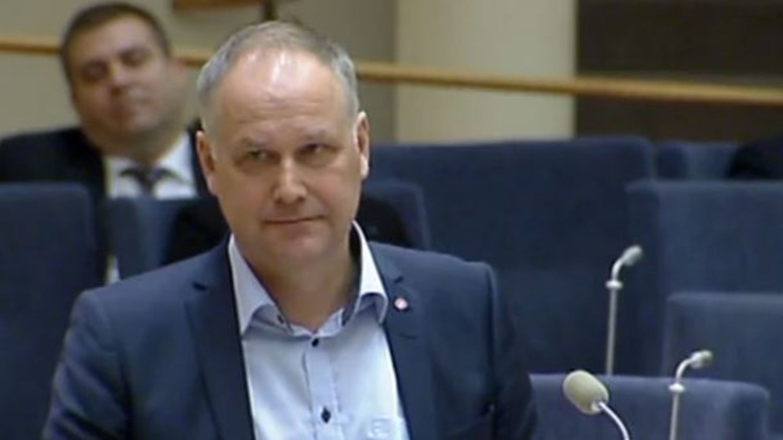Vänsterpartiledaren Jonas Sjöstedt under onsdagens partiledardebatt