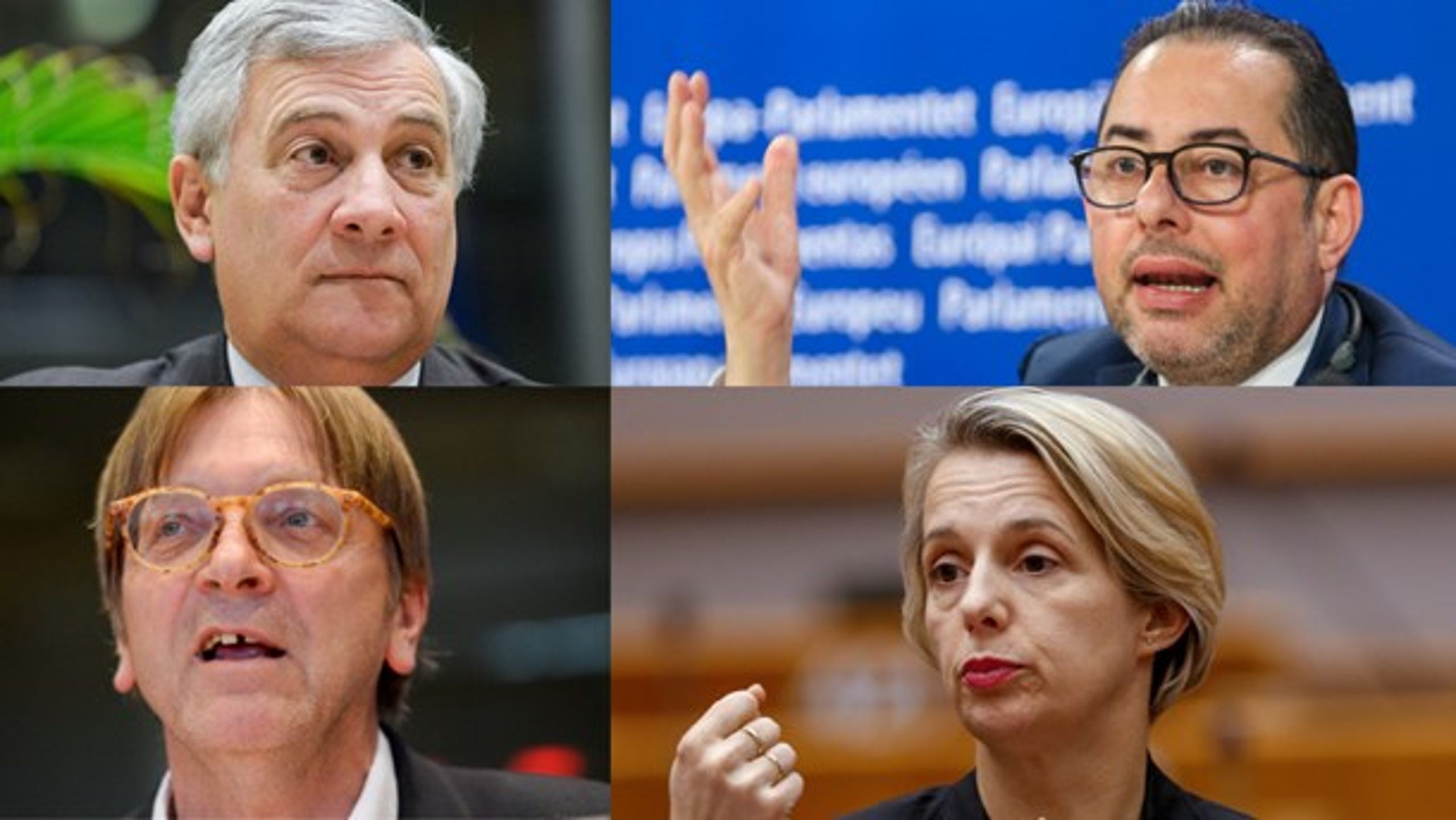 Antonio Tajani, Gianni Pittella, Guy Verhofstadt och Helga Stevens.