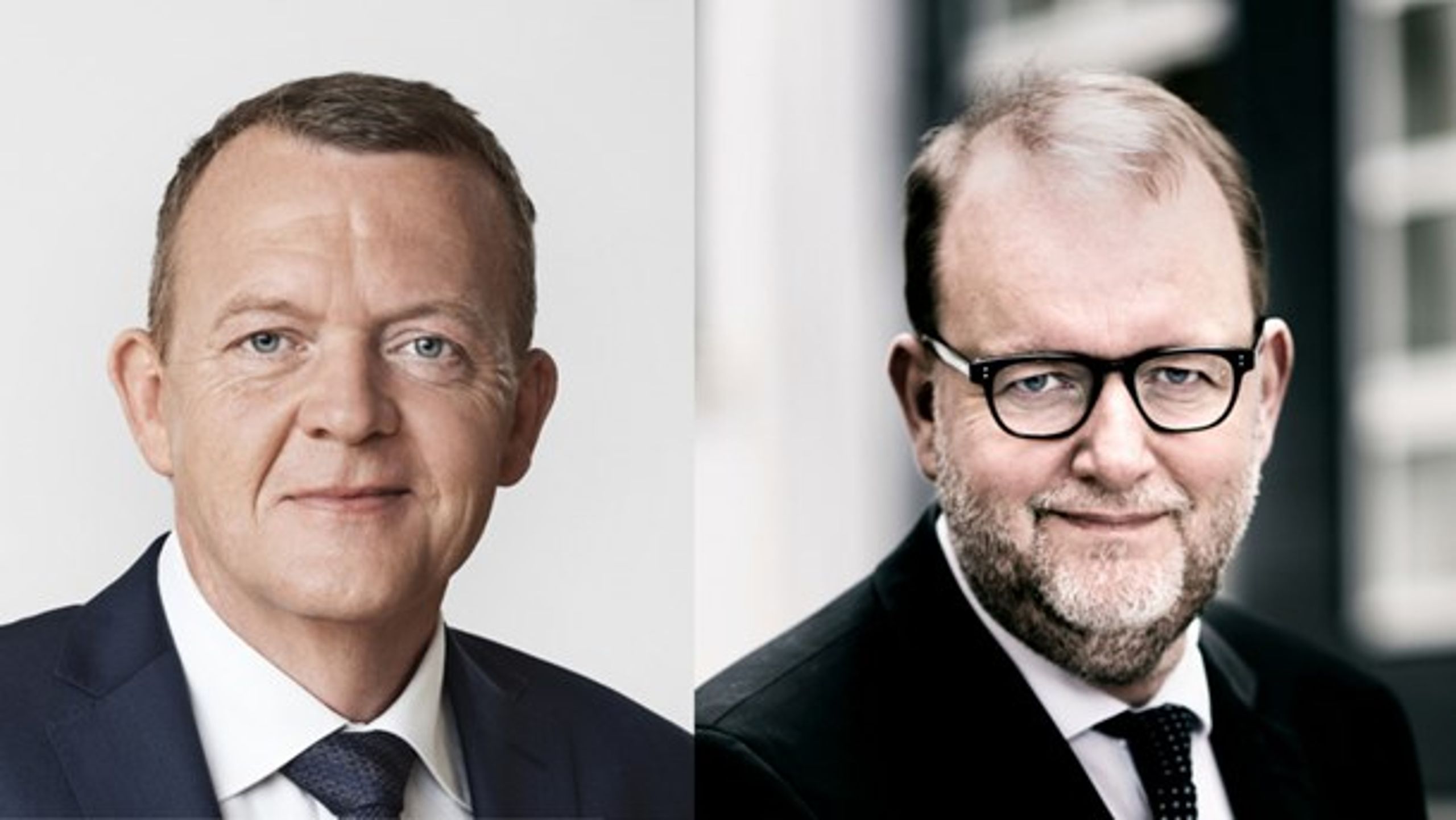 Danska minoritetsregeringens&nbsp;statsminister Lars&nbsp;Løkke Rasmussen och klimatminister Lars Christian Lilleholt, båda Venstre.
