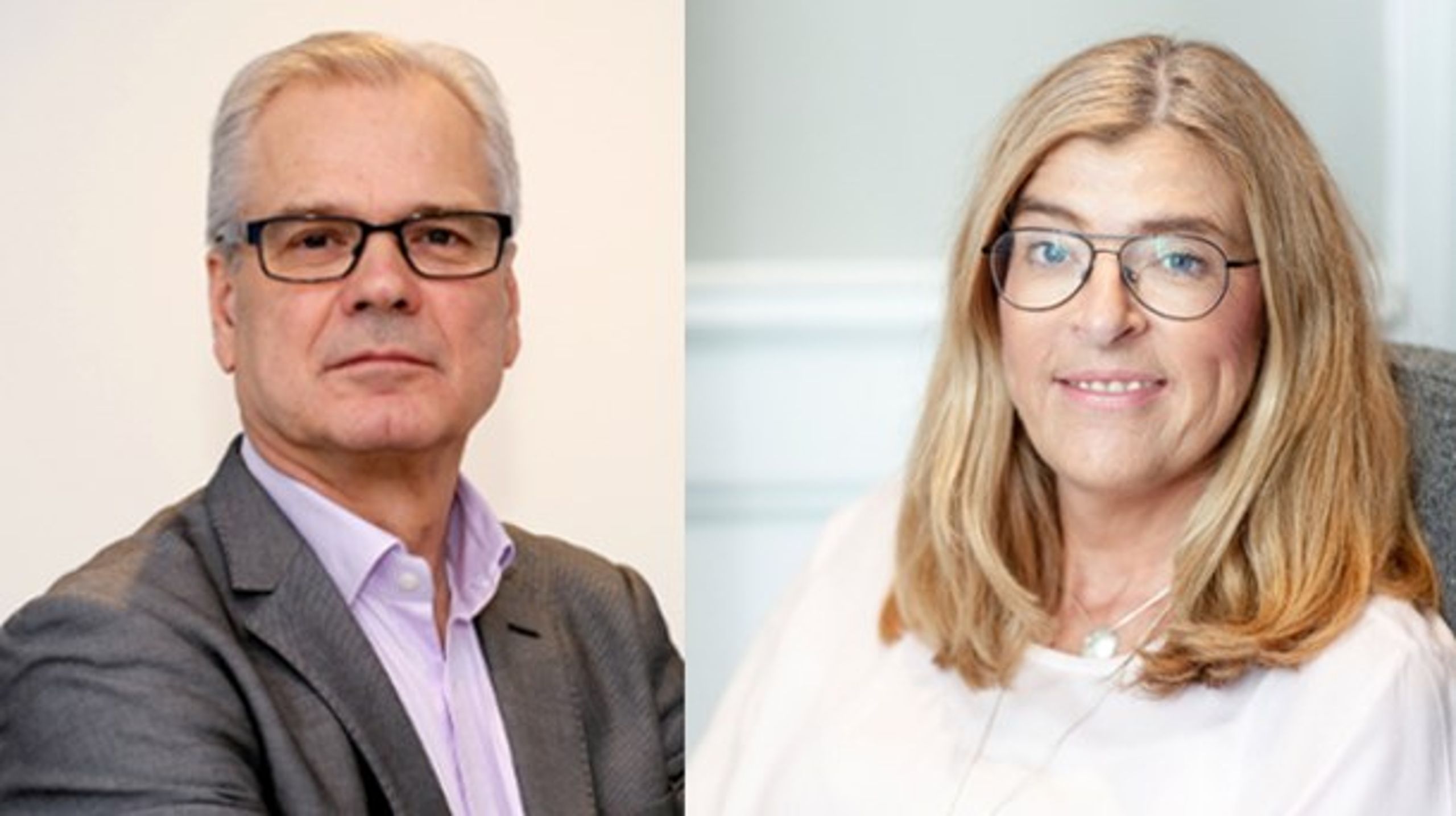 Almegas näringspolitiska chef Ulf Lindberg och LO:s förste vice ordförande Therese Gouvelin.