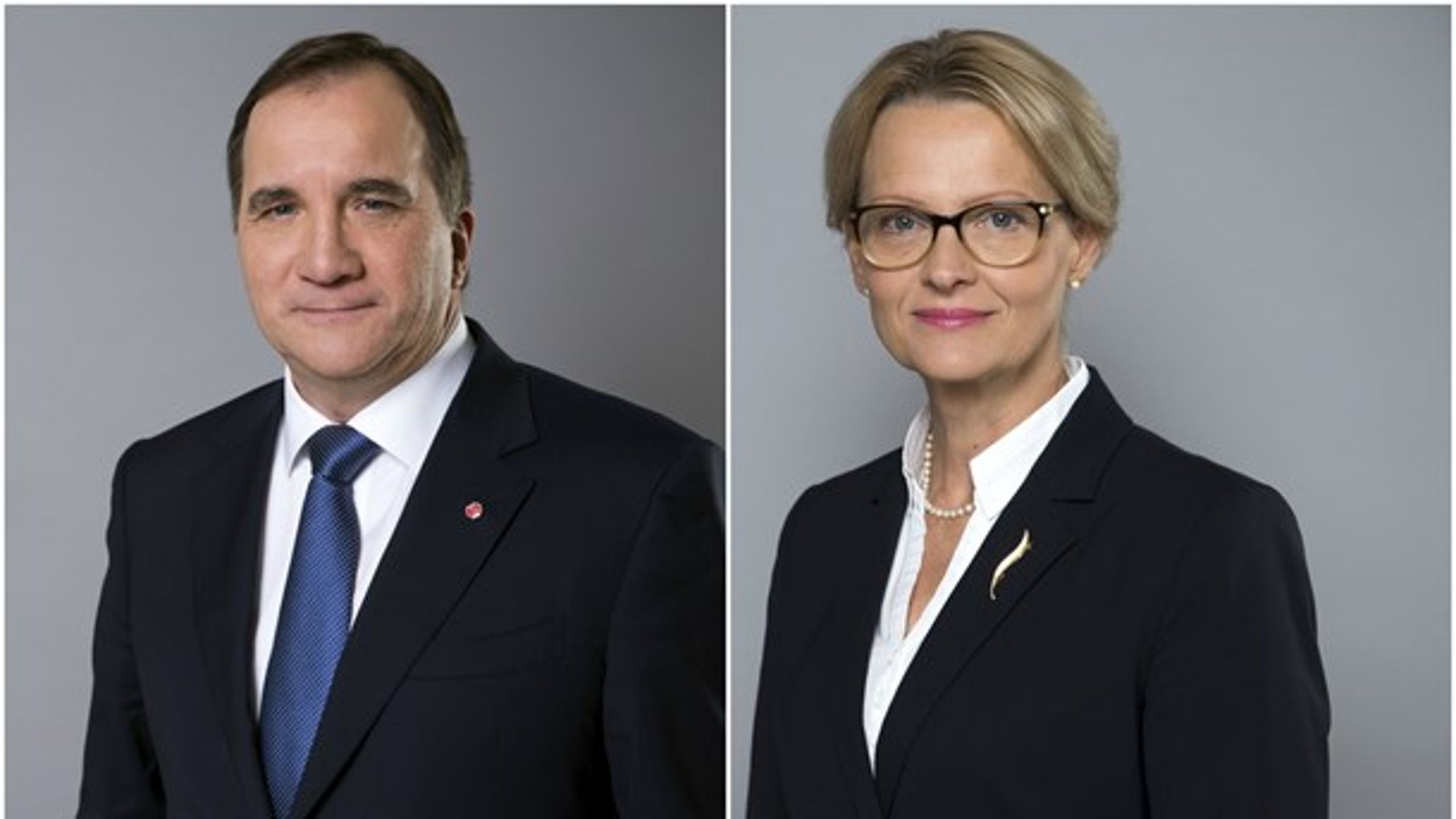 Statsminister Stefan Löfven och Heléne Fritzon, migrationsminister och biträdande justitieminister.