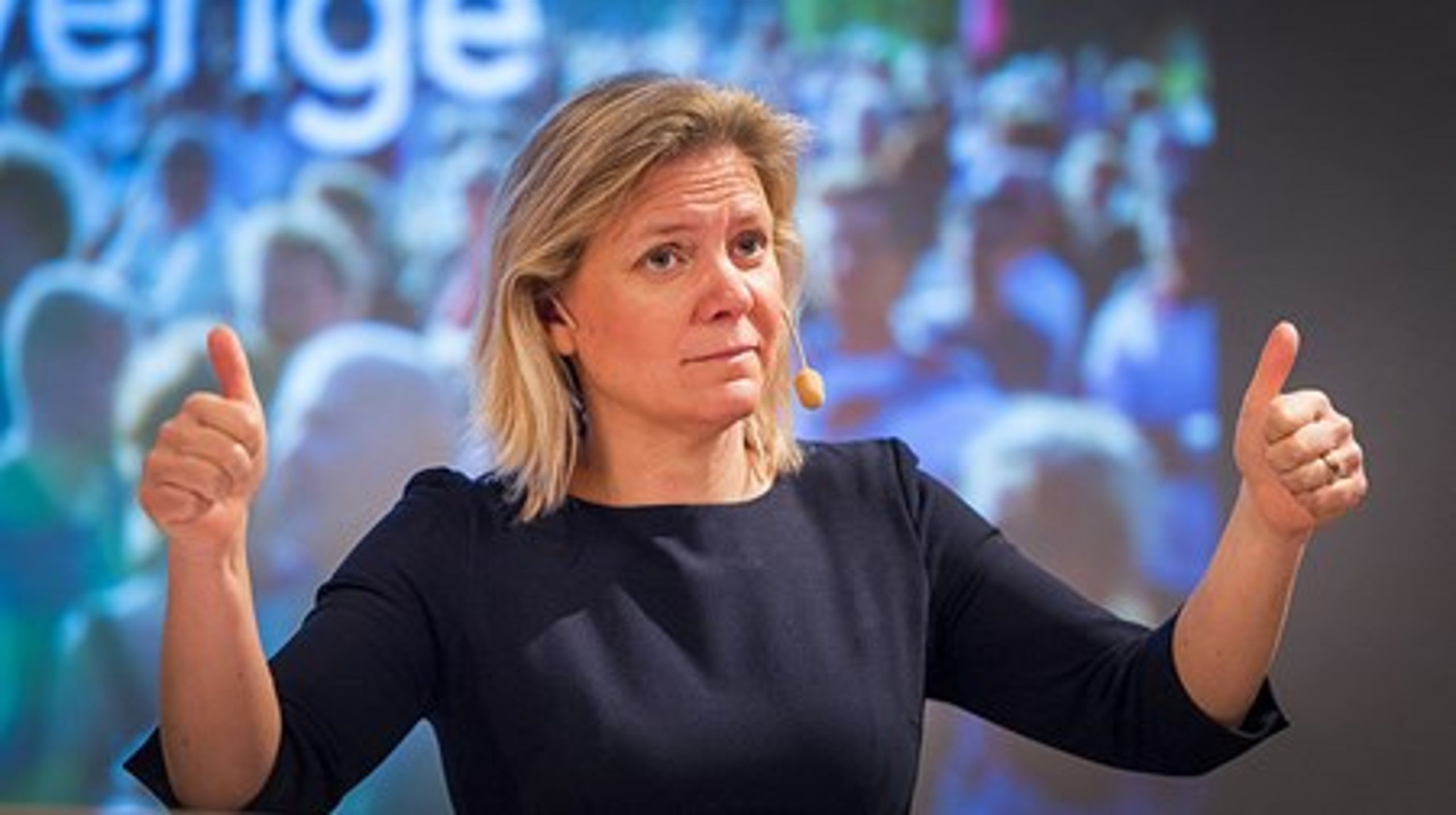 Finansminister Magdalena Andersson tänker se till att regeringen får sin vilja igenom om socialavgifter för unga.