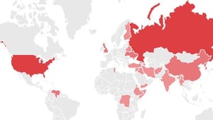 Grafik: Länderna som nämndes mest i utrikesdeklarationen
