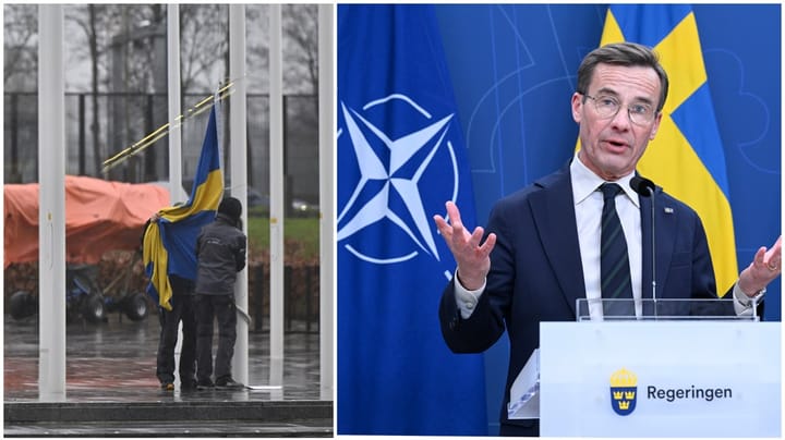 Se sändningen i efterhand: Sveriges flagga hissades utanför Natos högkvarter